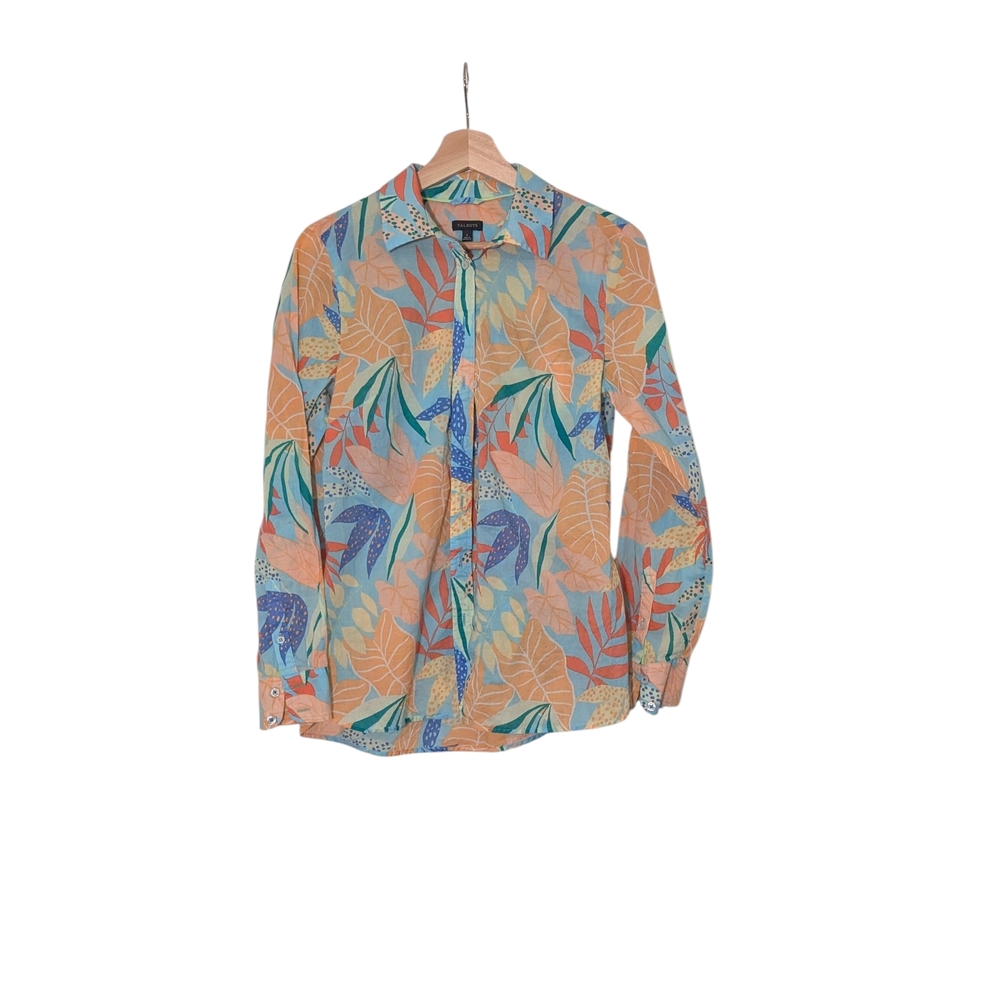 Talbots Multicolor Leaf Print Top Women's, S